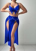 Lace Bra & High-Slit Skirt Set
