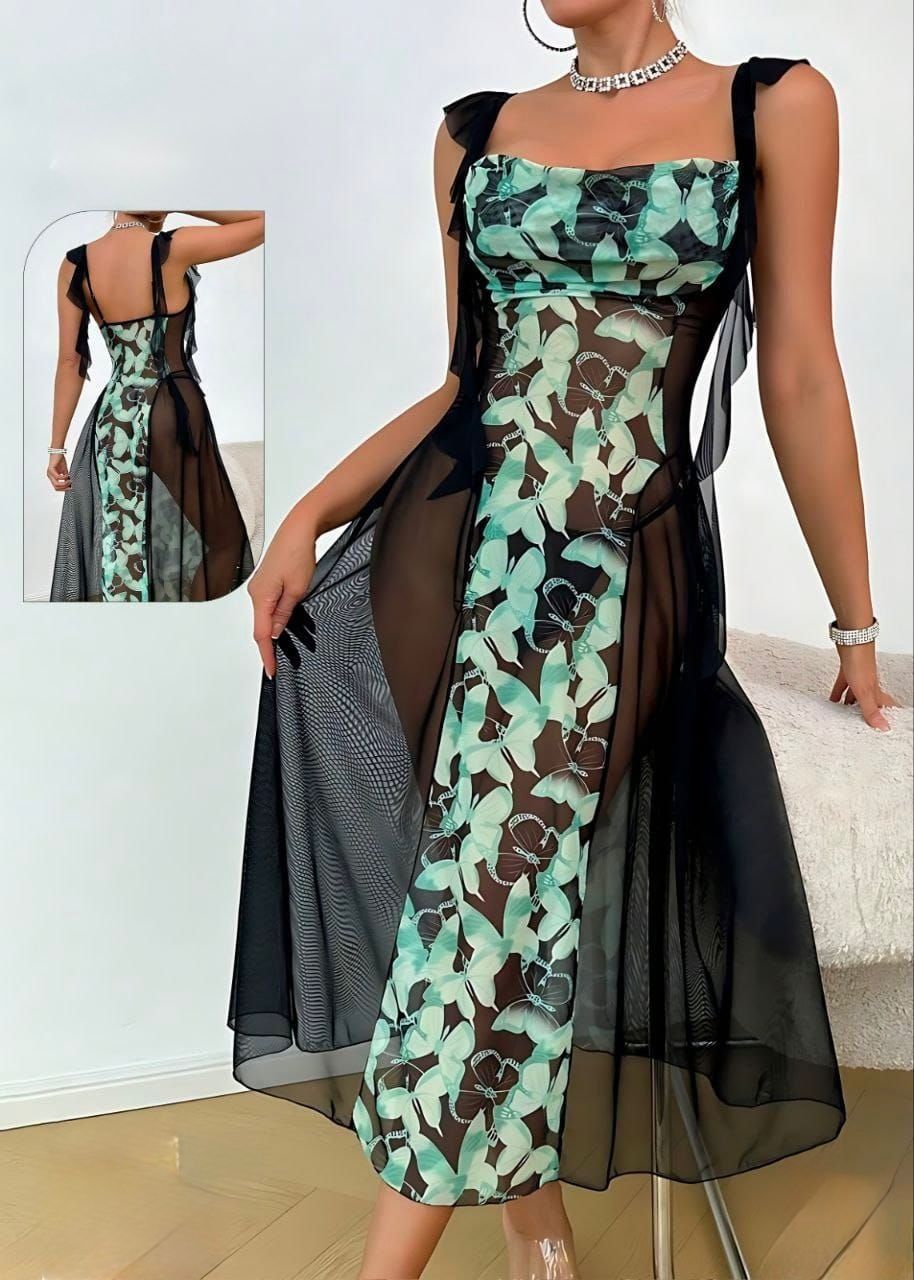 Sheer Panel Dress