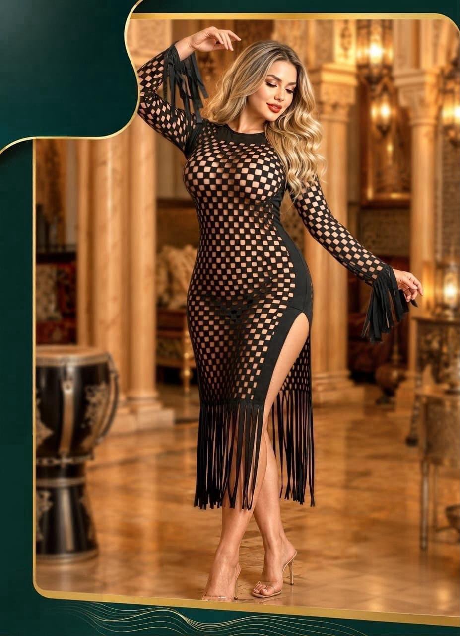 Mesh Fringe Dress
