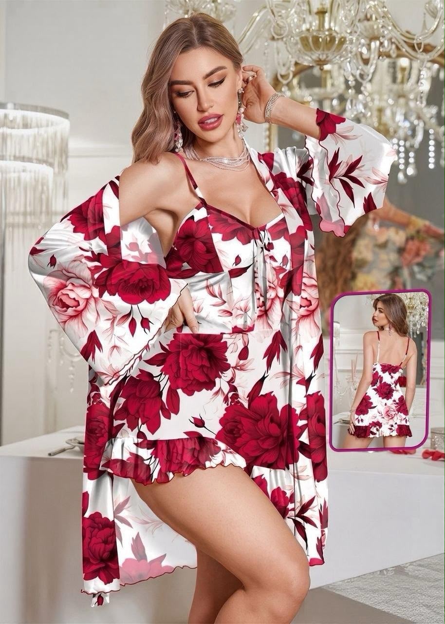 Floral Satin Set